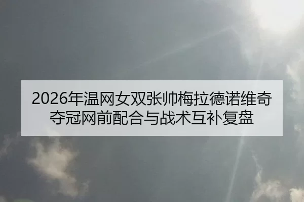 2026年温网女双张帅梅拉德诺维奇夺冠网前配合与战术互补复盘
